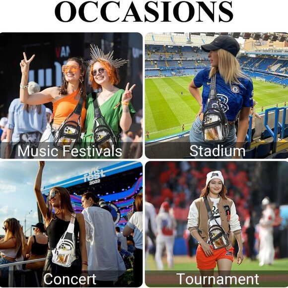 Clear Bag for Stadium Events Approved Clear Purses for Women Crossbody Transpare - Picture 9 of 9